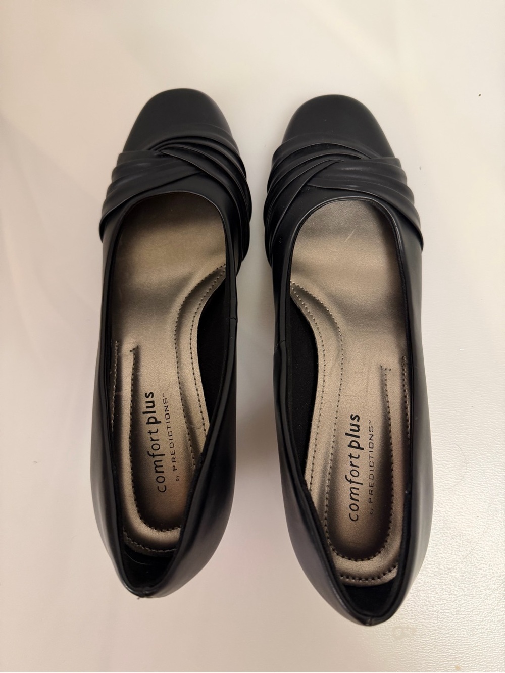 Comfort Plus by Predictions Black Low Heel Pumps Size 6.5 EU 37 Comfort Shoes